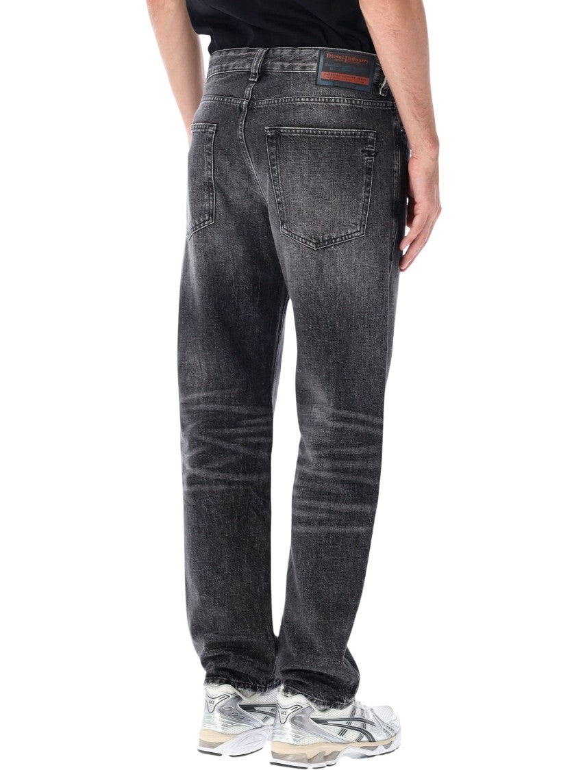 Diesel Faded Black Straight-Leg Denim Jeans With Classic 5-Pocket Design