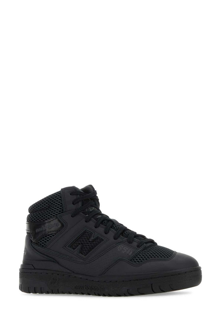 Junya Watanabe Black Leather And Mesh Bb650 Sneakers