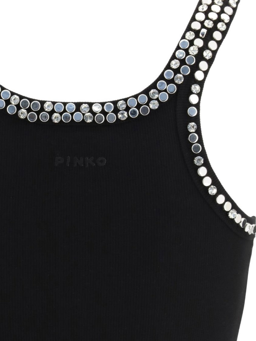 Pinko Ribbed Top With Sparkling Stud Accents