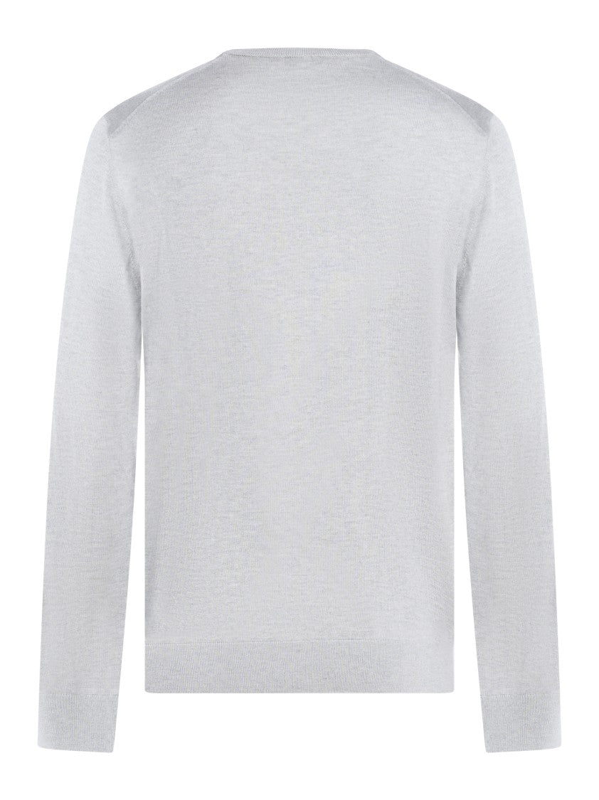 Franzese Collection Crew Neck Sweater In Silver Grey Silk