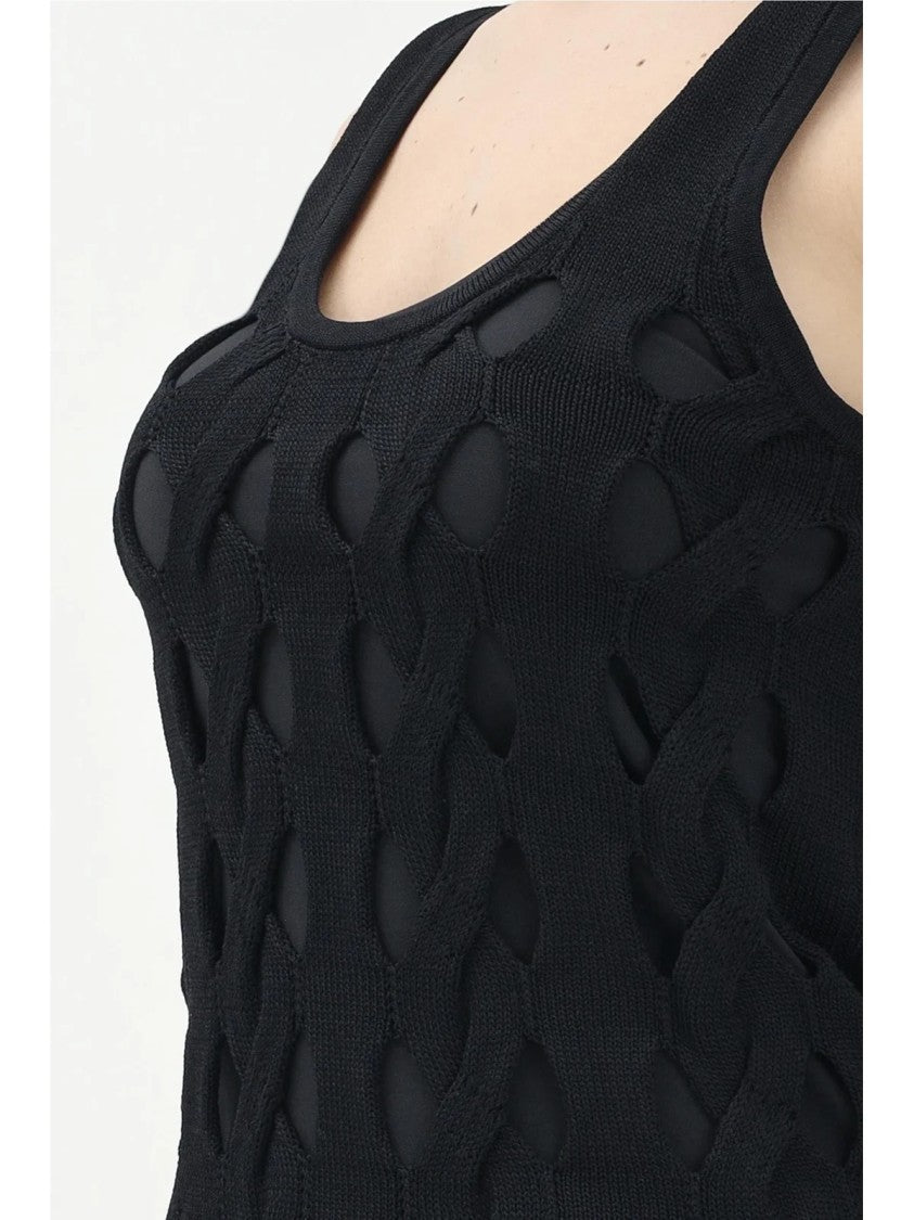 Pinko Black Viscose Nylon Top