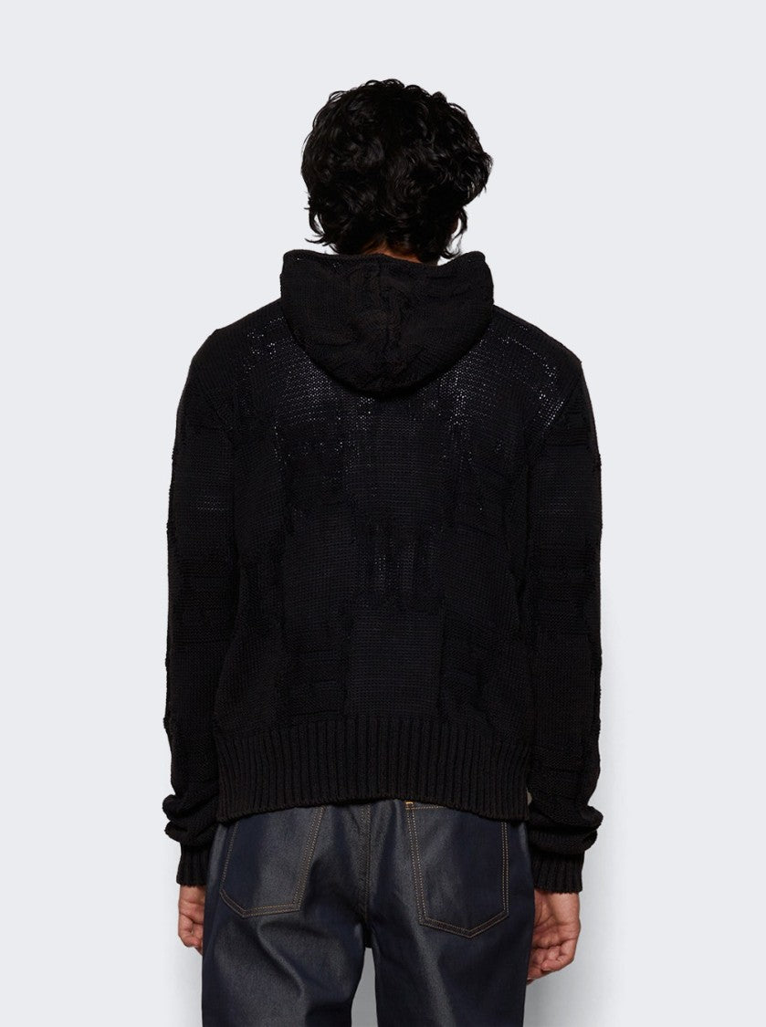 Misbhv Acid Washed Knitted Hoodie Black