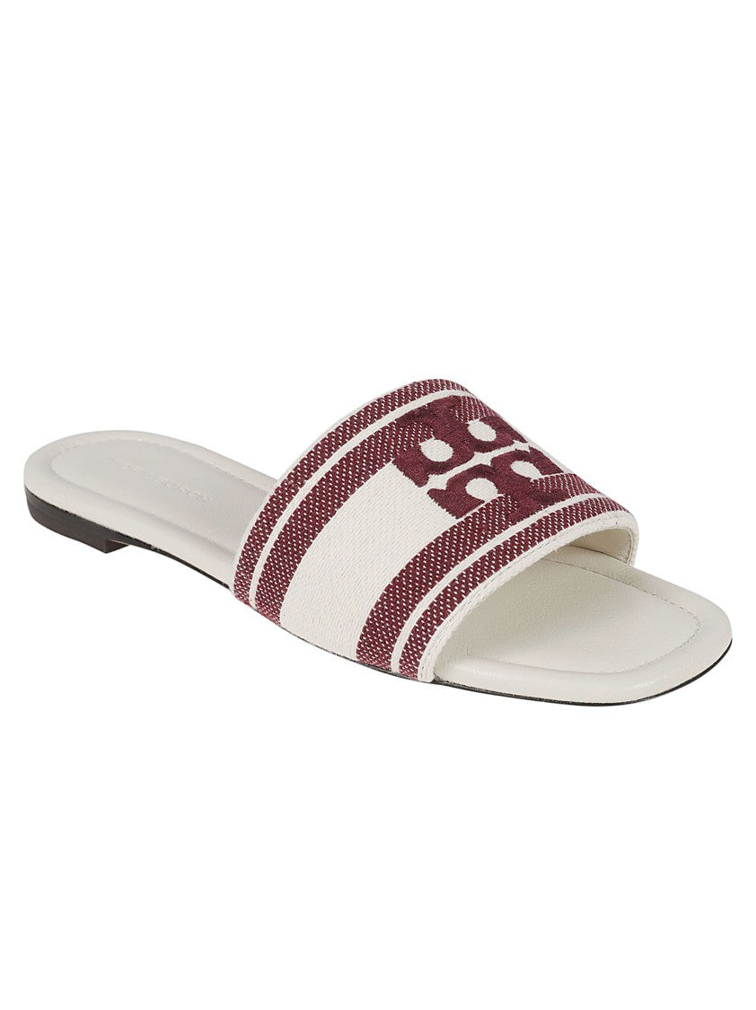 Tory Burch Open-Toe Sandals With Striped Logo Strap