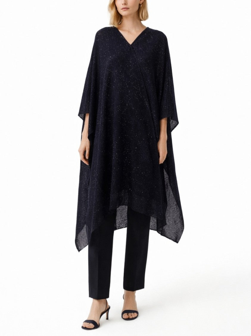 Fabiana Filippi Sequined Knit Wool-Blend Cape