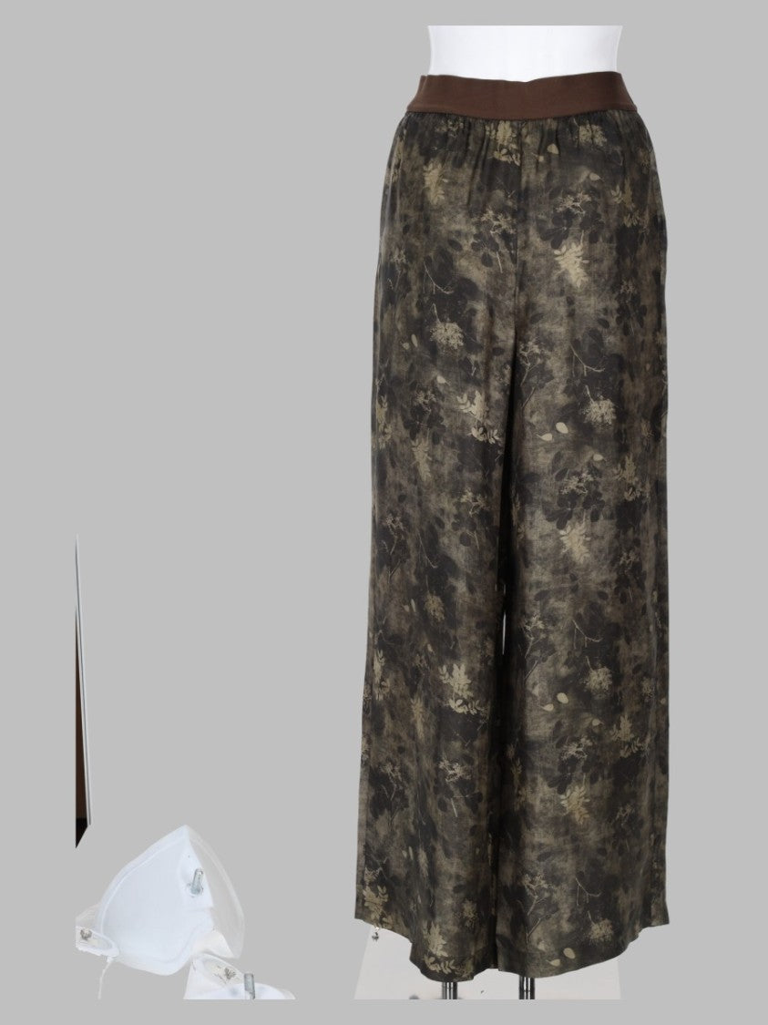 Uma Wang Flowing Wide-Leg Trousers With Abstract Floral Pattern