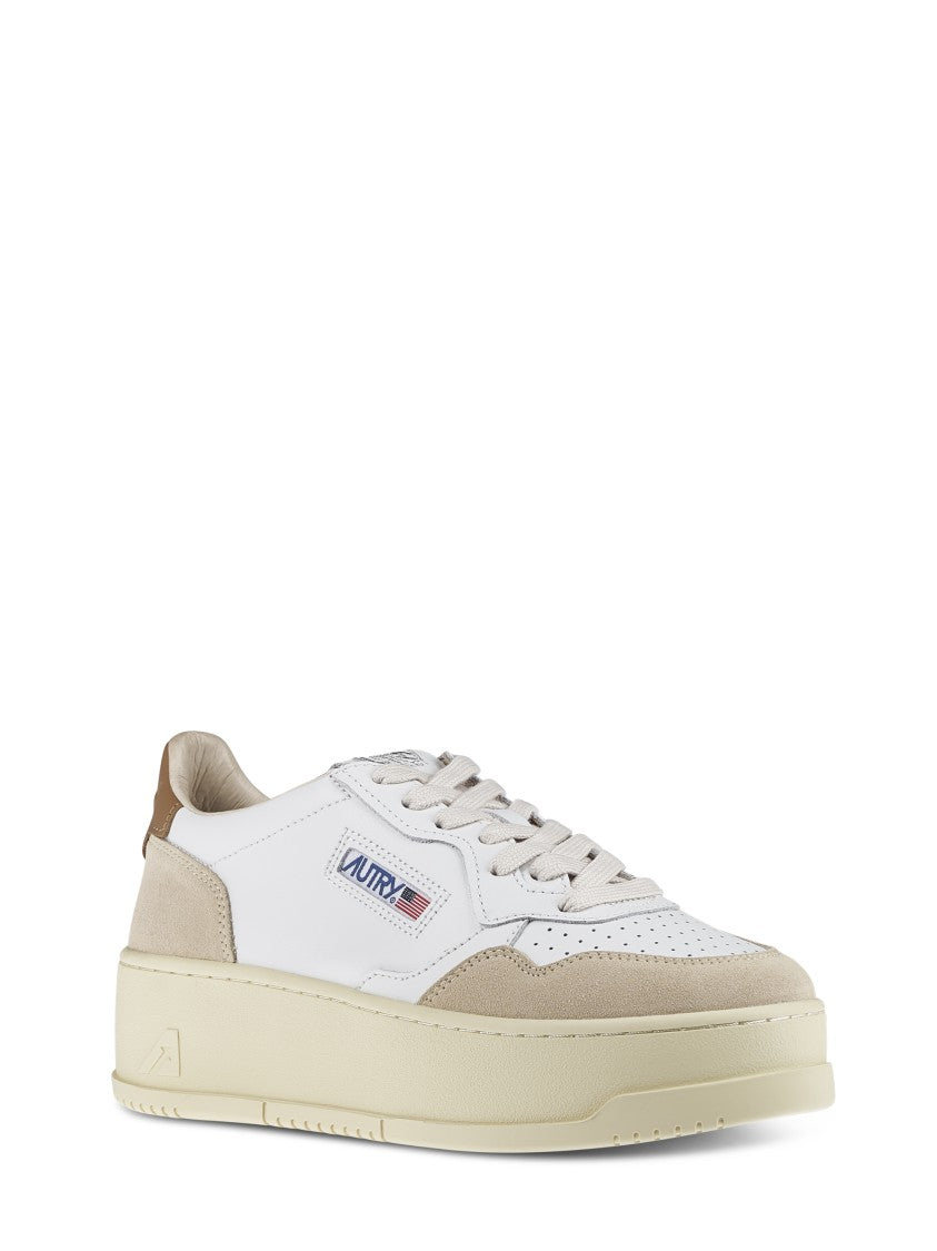 Autry Low-Top Platform Sneakers With Smooth And Suede Leather