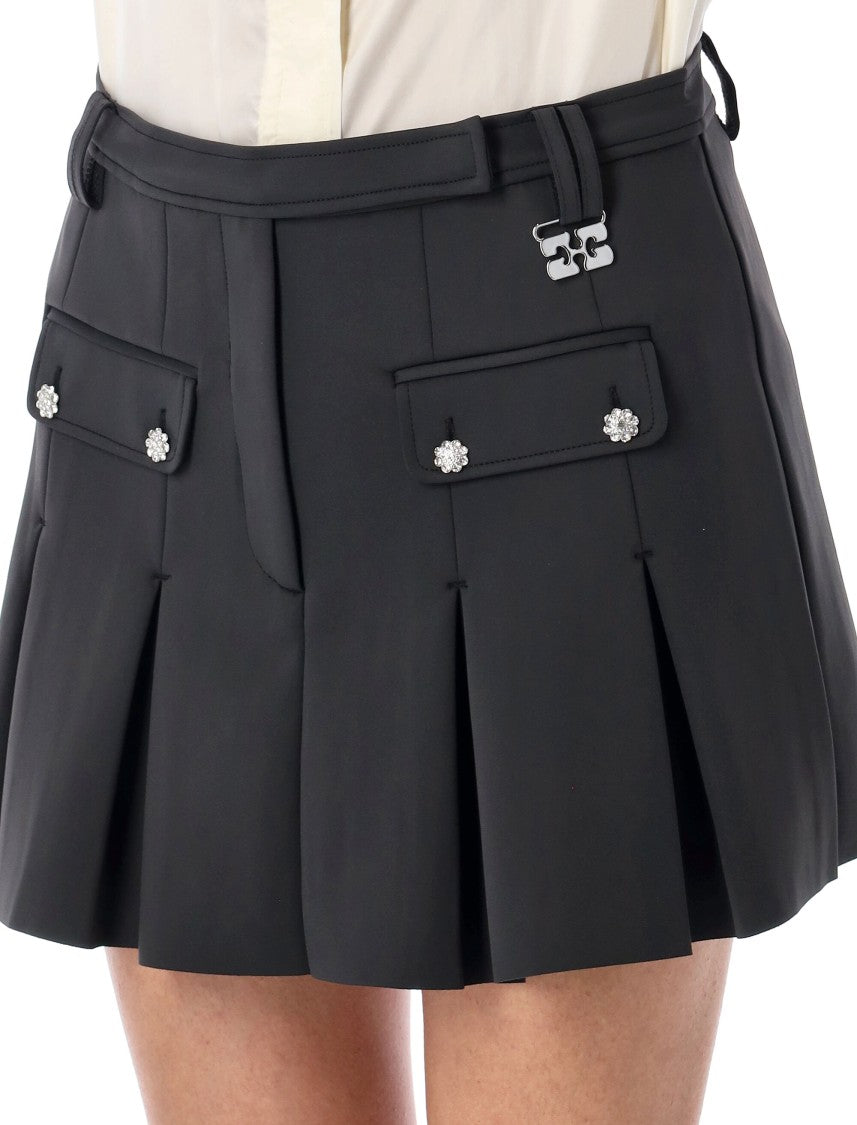 Ganni Pleated Mini Skirt