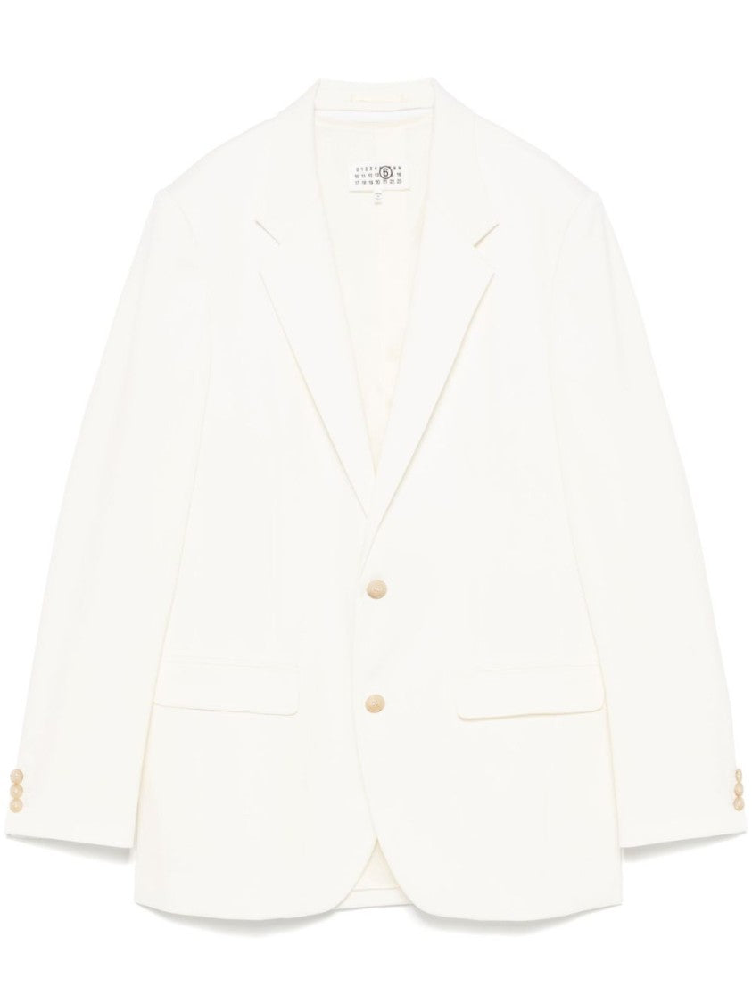 Mm6 By Maison Margiela Tailored White Jacket With Button Fastening