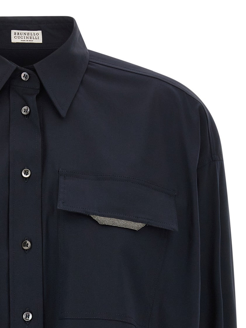 Brunello Cucinelli 'Shiny Flap Detail' Shirt