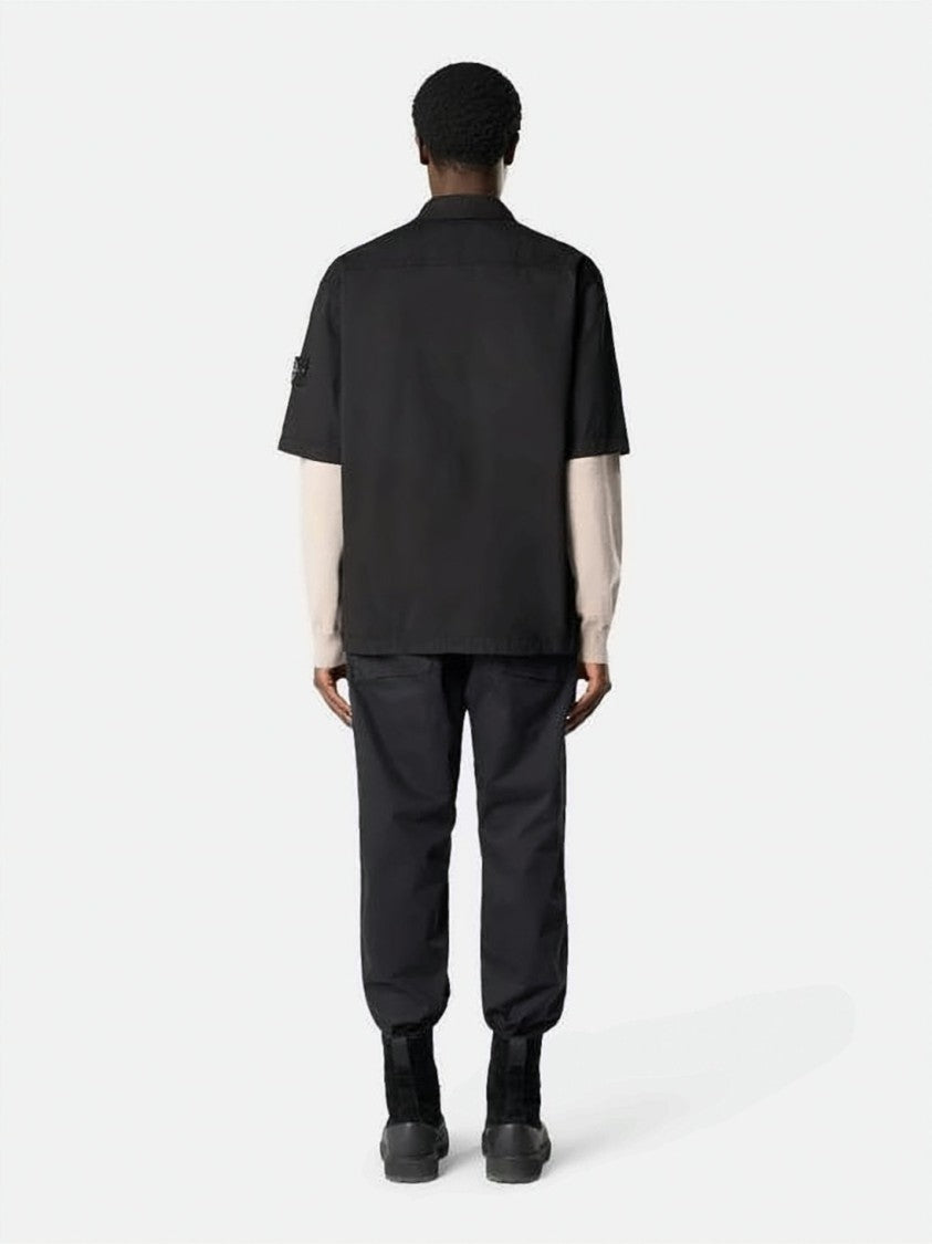 Stone Island Short-Sleeve Casual Shirt With Boxy Fit And Logo Patch