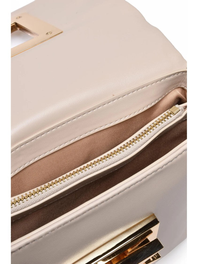 Love Moschino White Combination Lock Polyurethane Shoulder Bag