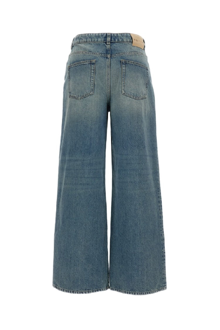 Alexander Mcqueen High-Waisted Straight Leg Denim Trousers