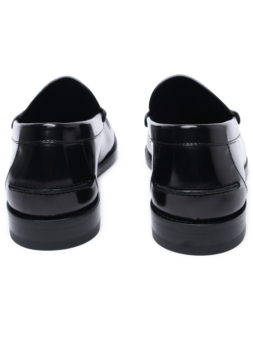 Versace Black Leather Loafers