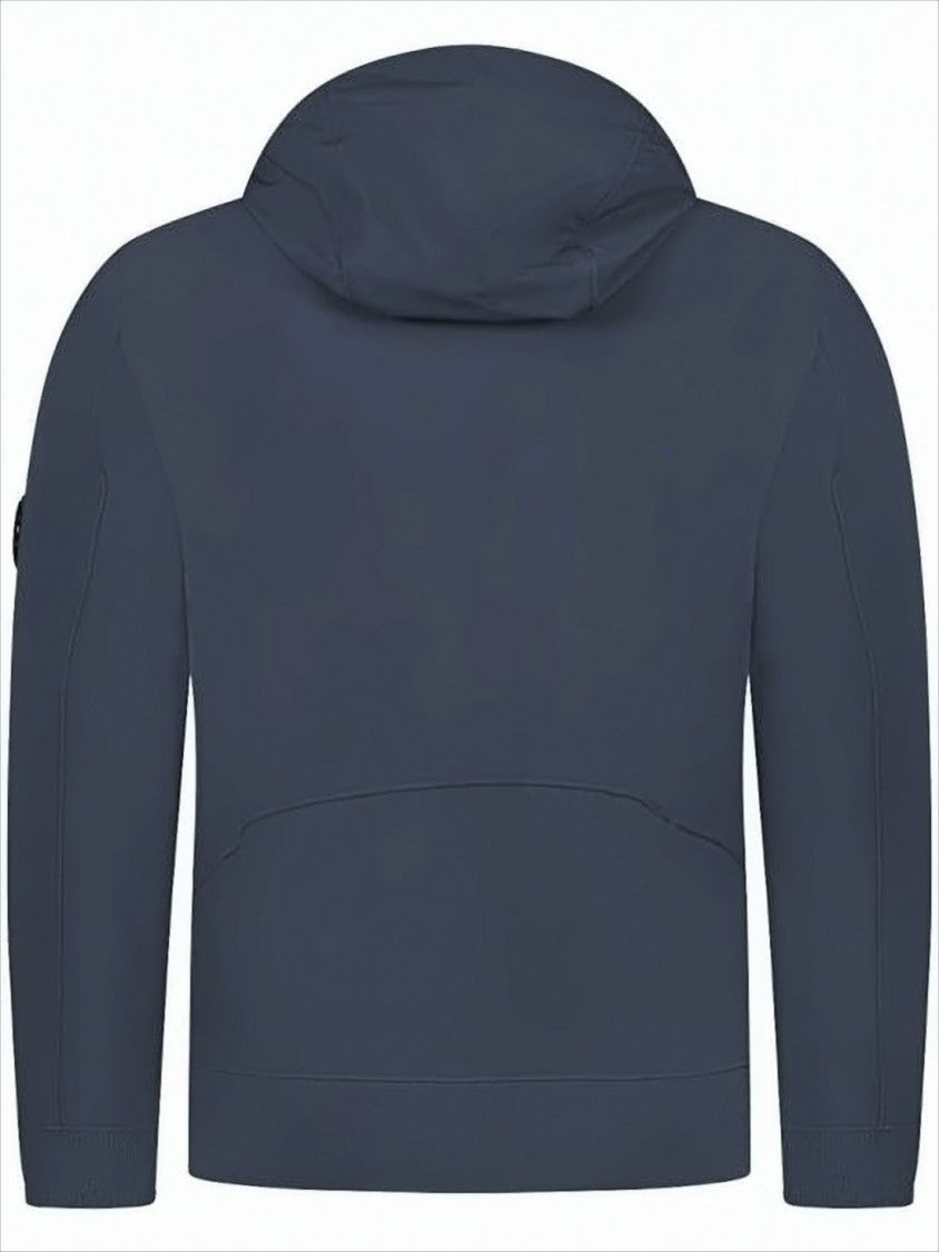 C.P. Company Hooded Blue Casual Jacket With Zippered Pockets