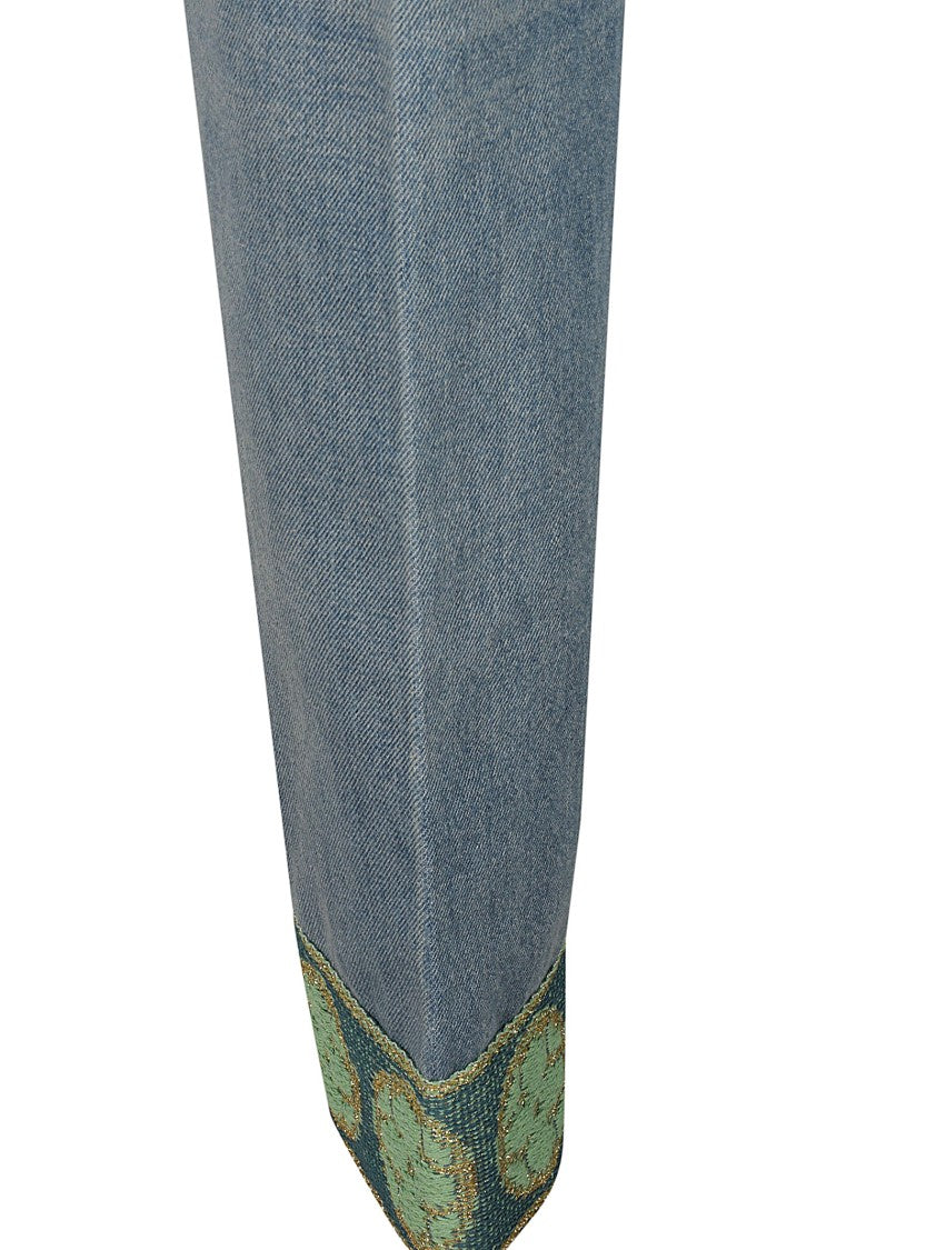 Valentino Garavani Straight-Leg Jeans With Decorative Cuffs