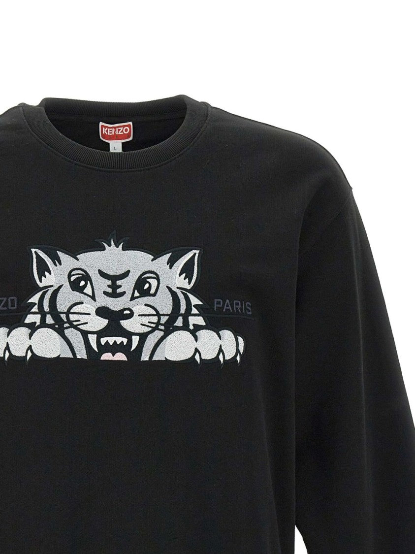 Kenzo Embroidered Logo Cotton Sweatshirt With Crew Neck