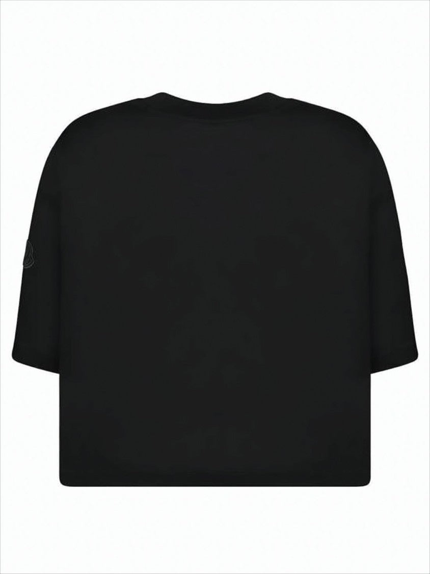 Moncler Cropped Short-Sleeve Sweater With Sequined Detail