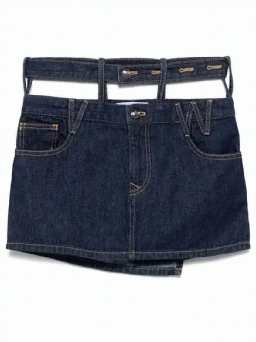 Vivienne Westwood Short Denim Skirt With Classic Five-Pocket Design