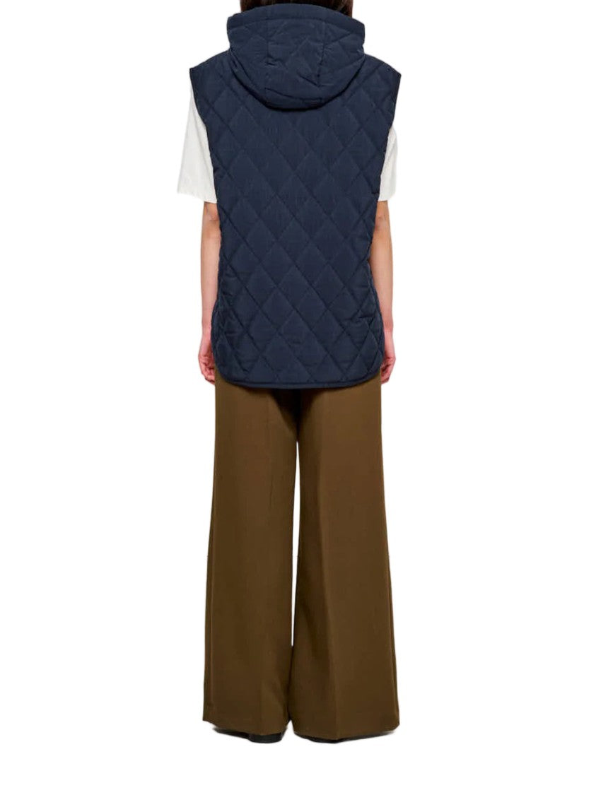 Oof Wear Shiny Nylon Quilted Hooded Puffer Vest