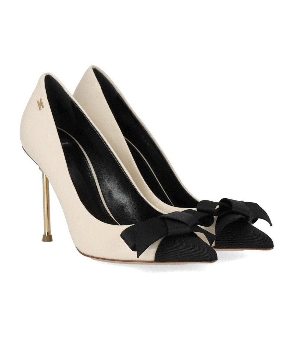 Elisabetta Franchi Butter Black Pump With Bow