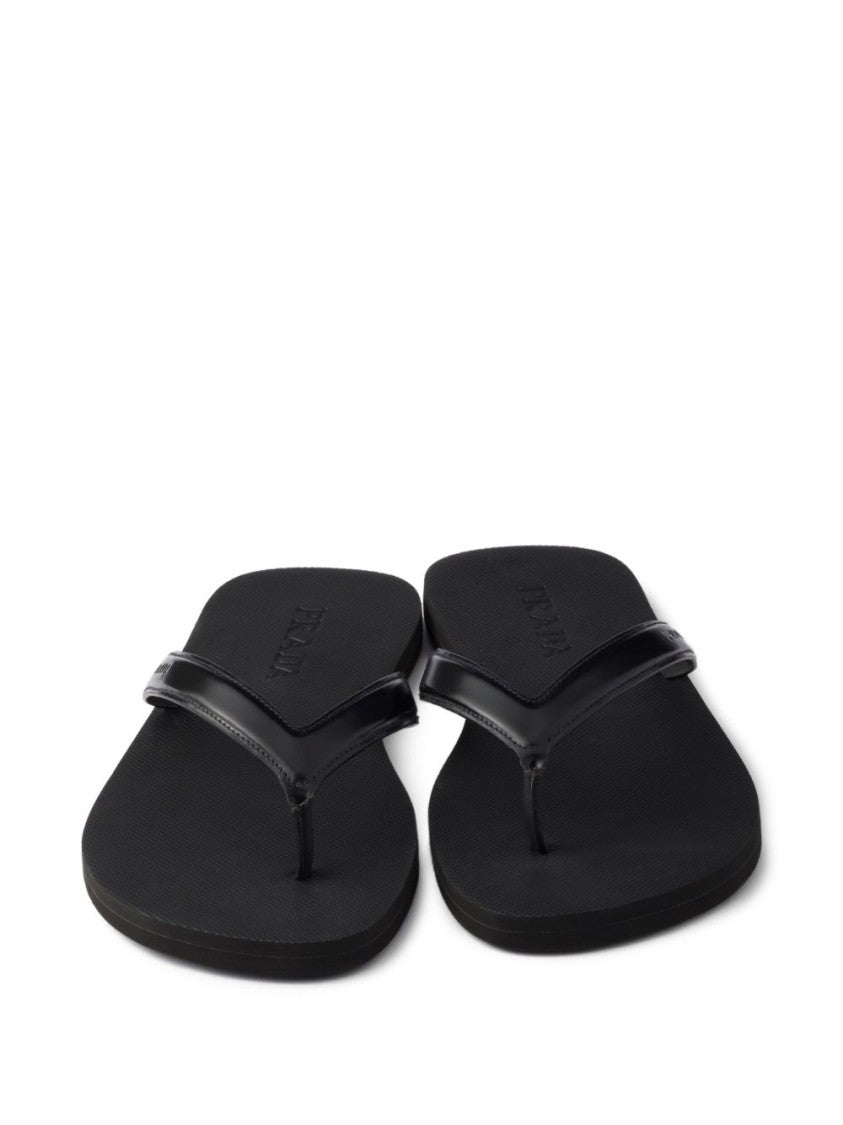 Prada Flip-Flop Sandals With Textured Footbed