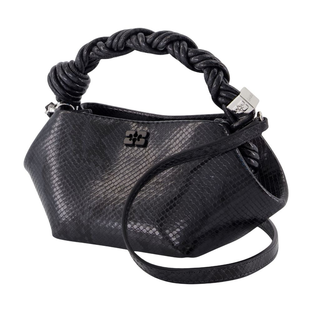 Ganni Bou Mini Snake Purse - Synthetic - Black