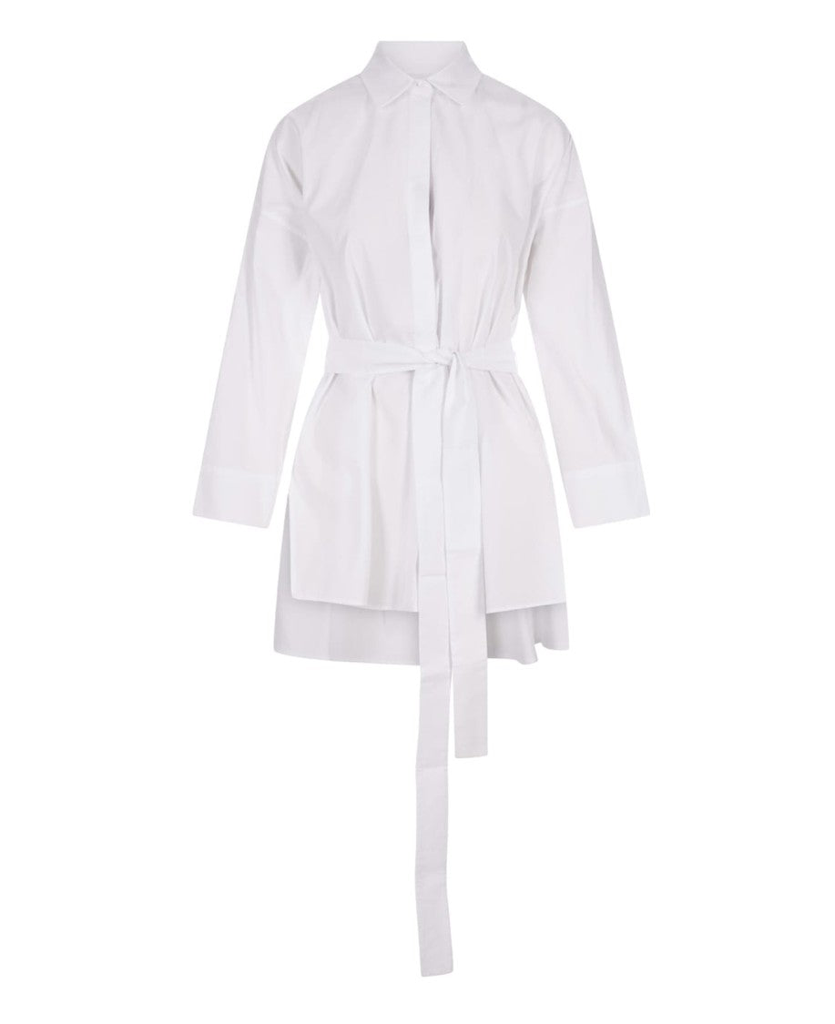 Max Mara Long-Sleeved Tailored Shirt With Self-Tie Belt