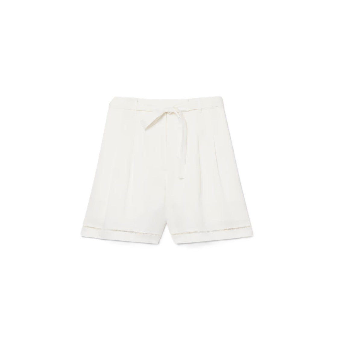 Lacoste Tailored White High-Waist Shorts