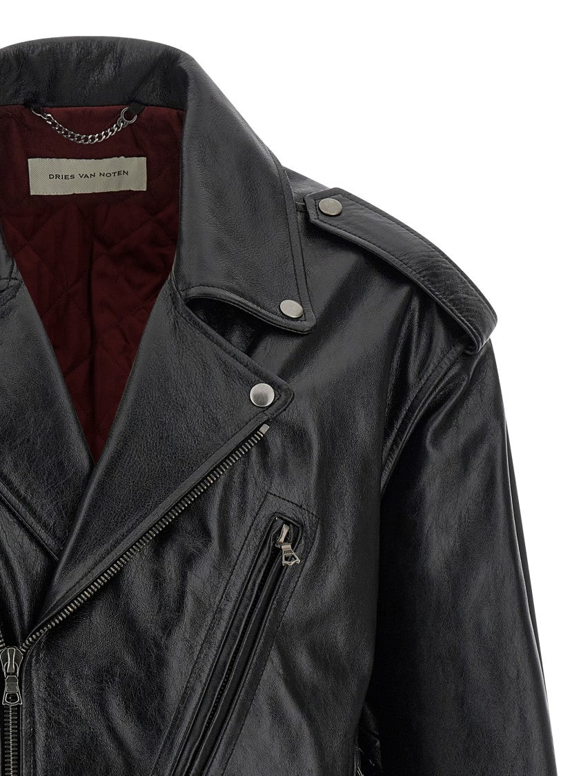 Dries Van Noten Leather Biker Jacket