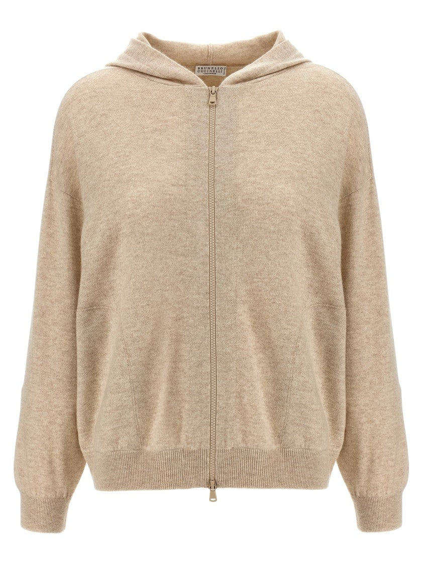 Brunello Cucinelli Relaxed-Fit Cashmere Hoodie With Front Zip Closure