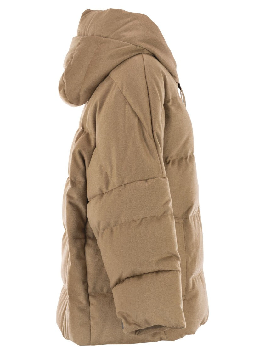 Max Mara Desiderio - Reversible Down Jacket In Camel And Water-Repellent Taffeta