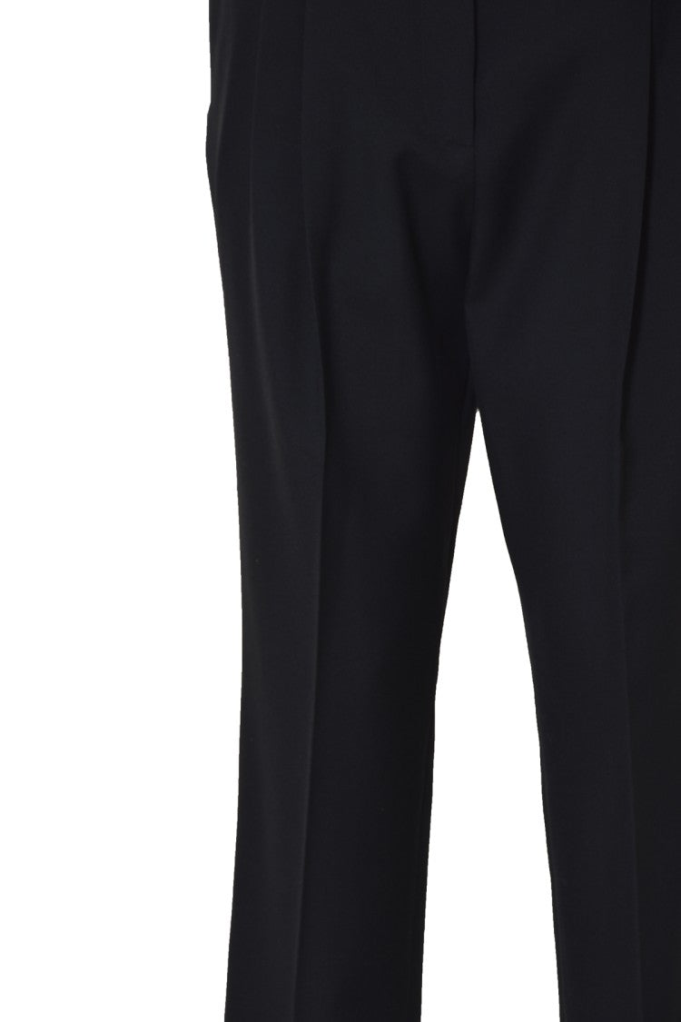 Rochas Tailored Black Trousers With High Waist And Subtle Pleats