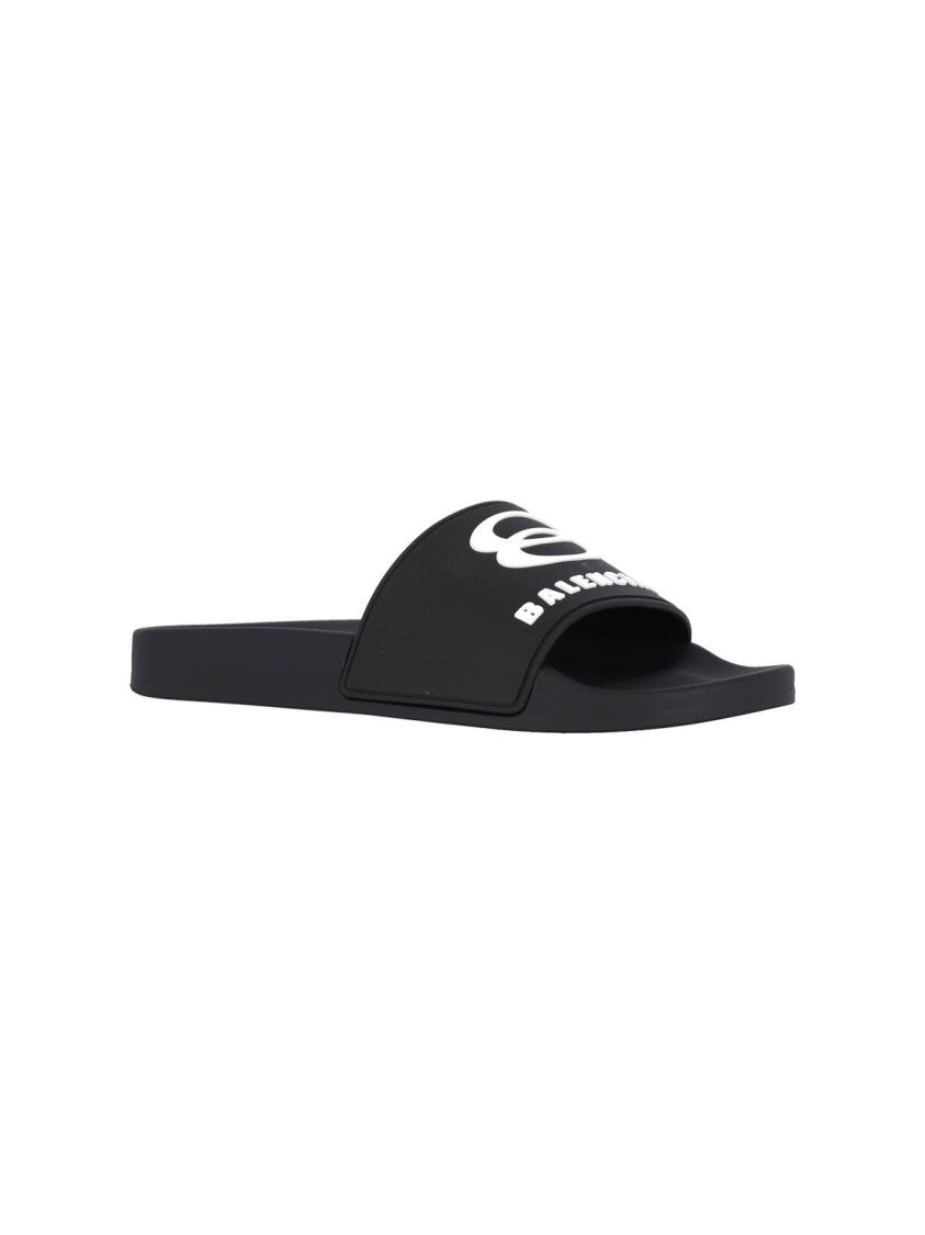 Balenciaga "Pool" Slide Sandals Black