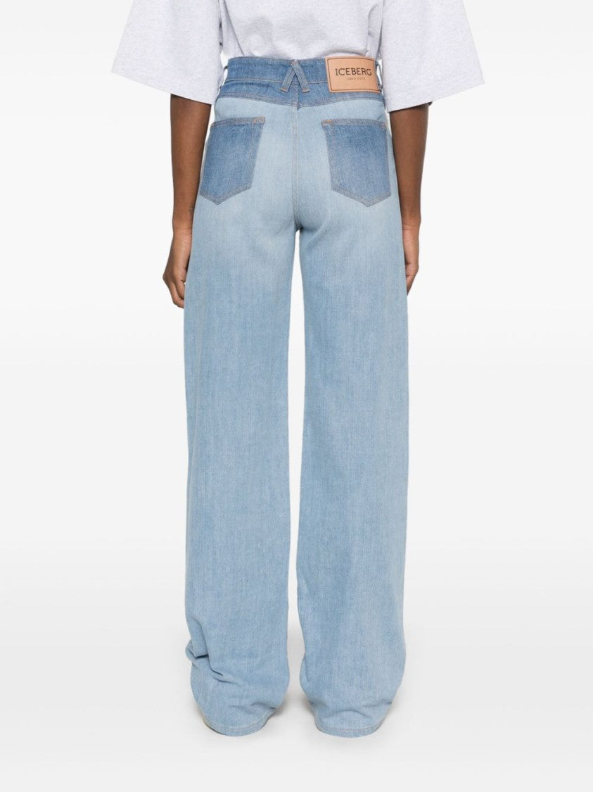 Iceberg Two-Tone Jeans With Classic Five-Pocket Design