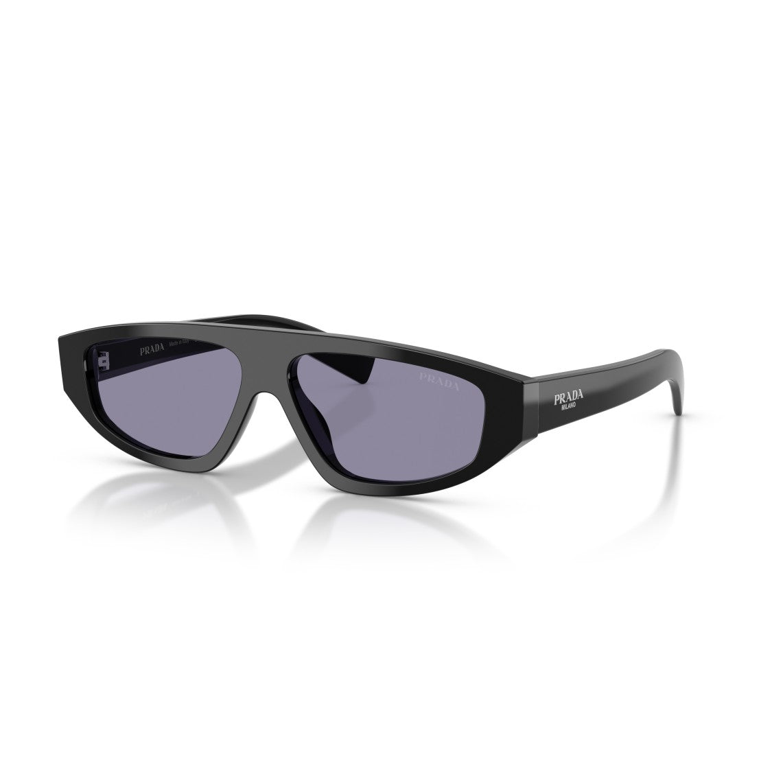 Prada 0Pr C02s Angular Black Acetate Sunglasses