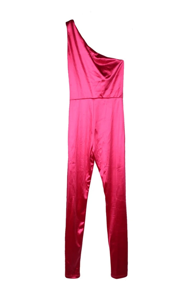 Elisabetta Franchi One-Shoulder Jumpsuit - Fuchsia
