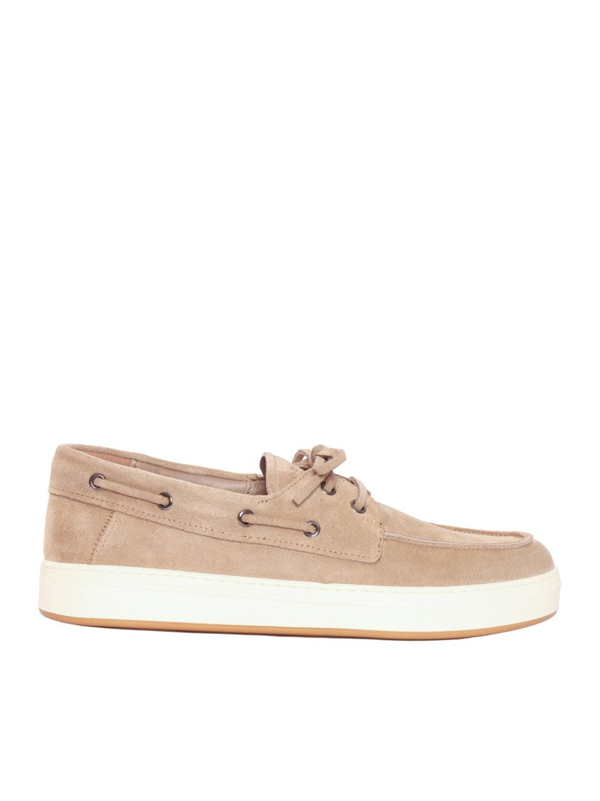 Hogan Calfskin Lace Up Boat Shoes