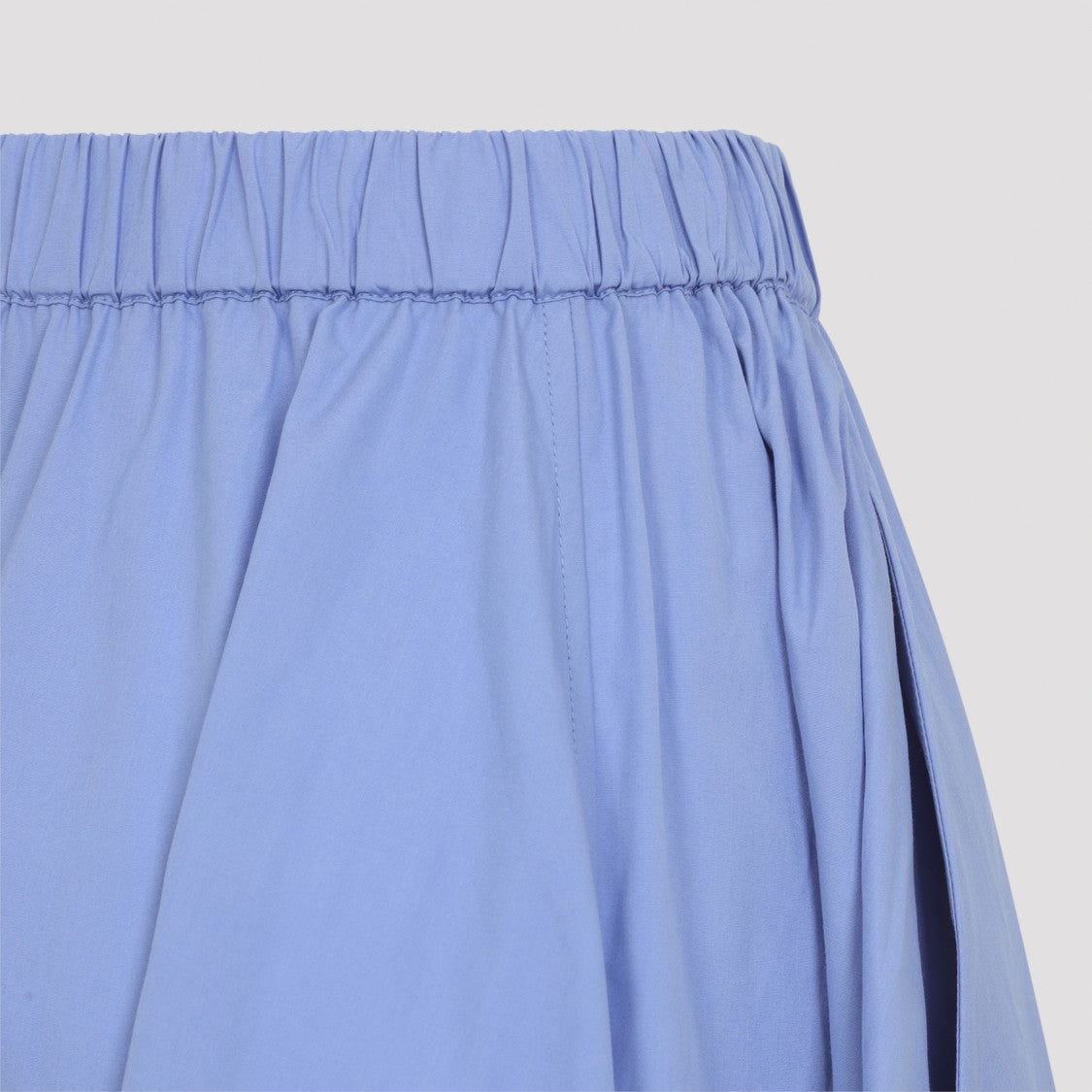 Co Vibrant Blue Mid-Length Skirt With Gathered Waistband