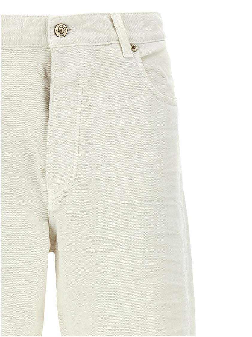 Balenciaga Vintage Wrinkled Cotton Denim Jeans