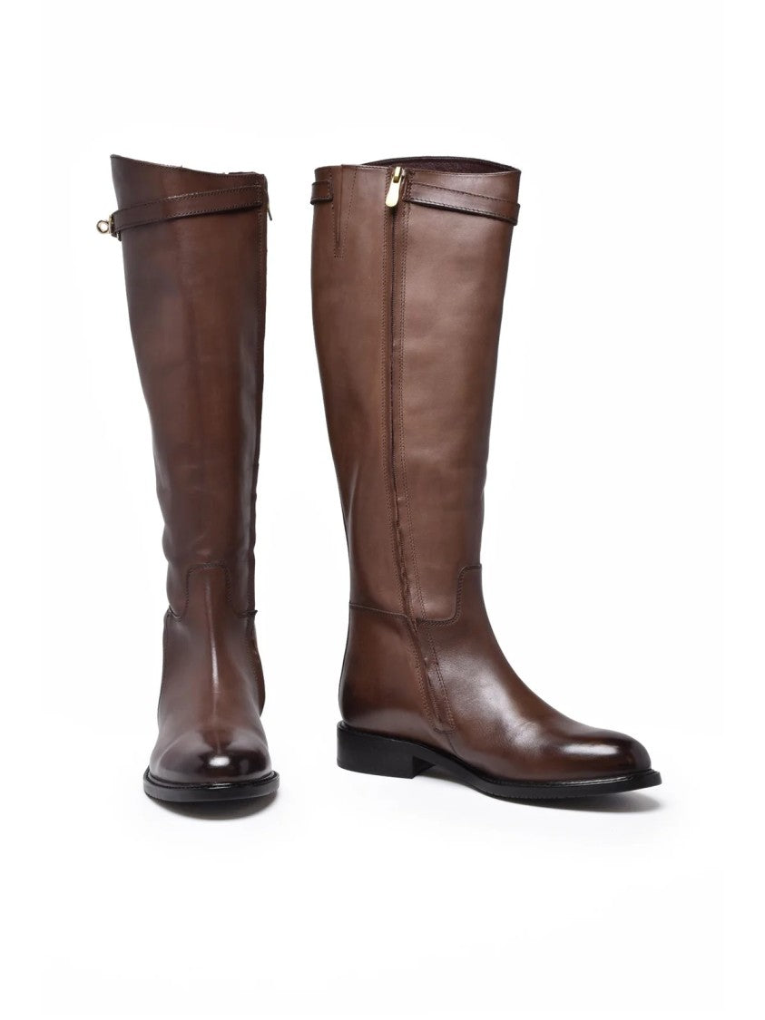 Metisse Brown Leather Riding Boots