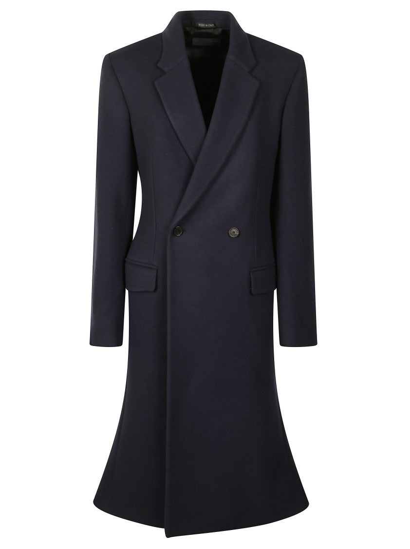 Balenciaga Structured Blue Coat With Classic Silhouette