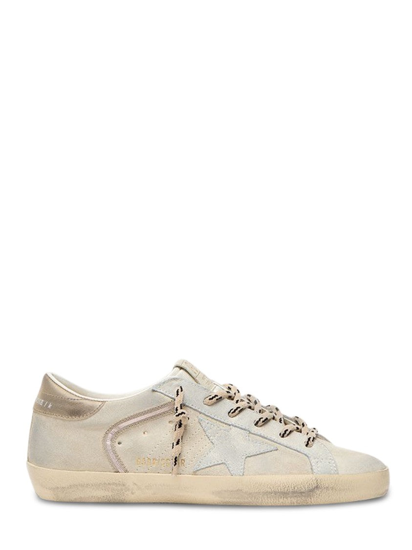 Golden Goose Distressed Off-White Low-Top Sneakers With Signature Star Detail
