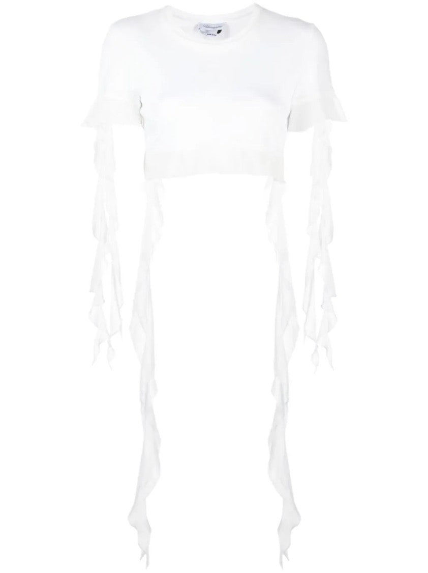 Blumarine Ruches White T-Shirt