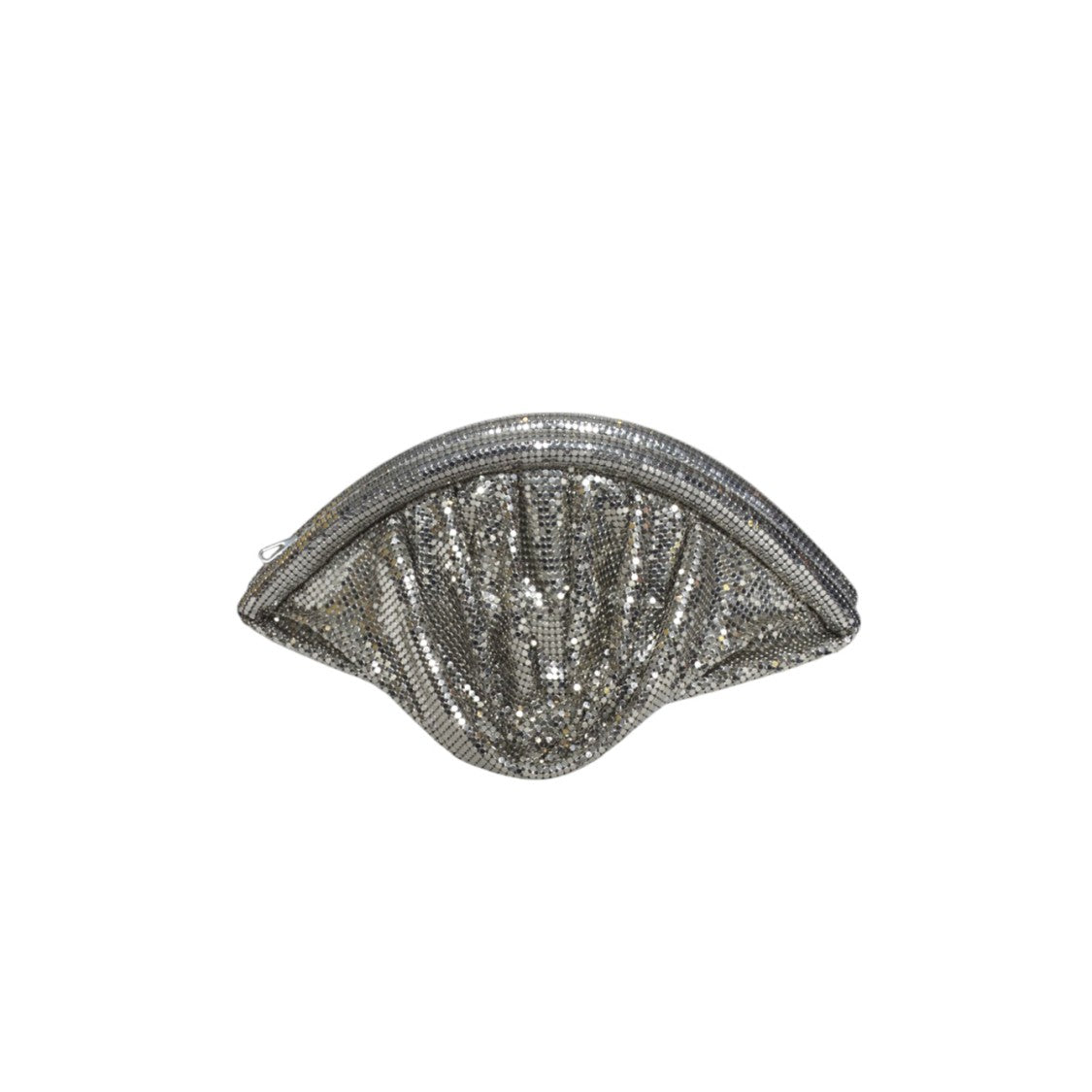 Rabanne Half Moon Silver Pixel Clutch