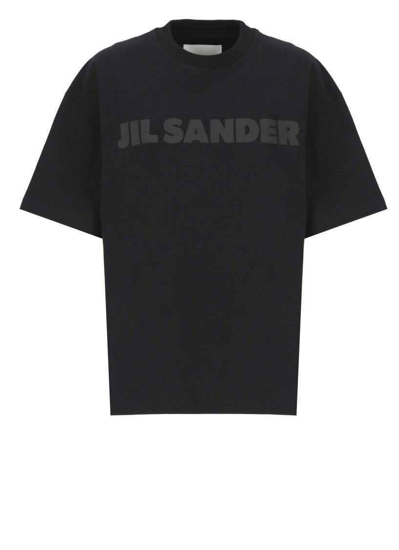 Jil Sander Black Cotton T-Shirt With Logo