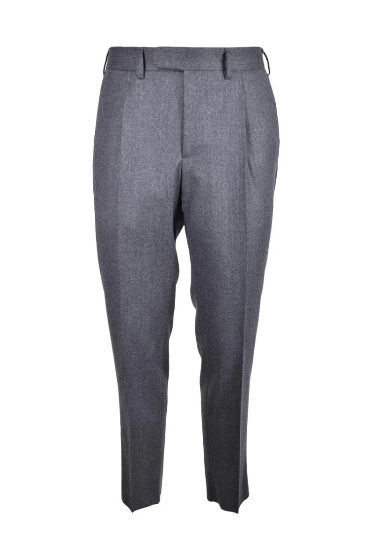 Giampaolo Tailored Grey Trousers With Classic Fit And Refined Details
