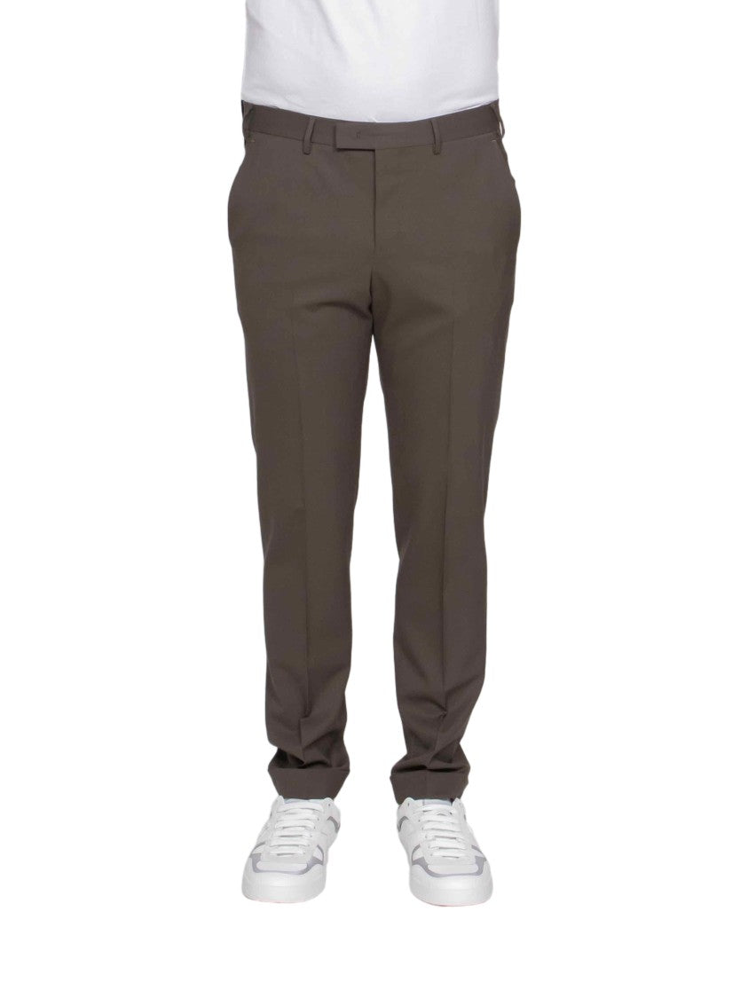Pt Torino Slim Fit Tailored Trousers With Flat Front Design