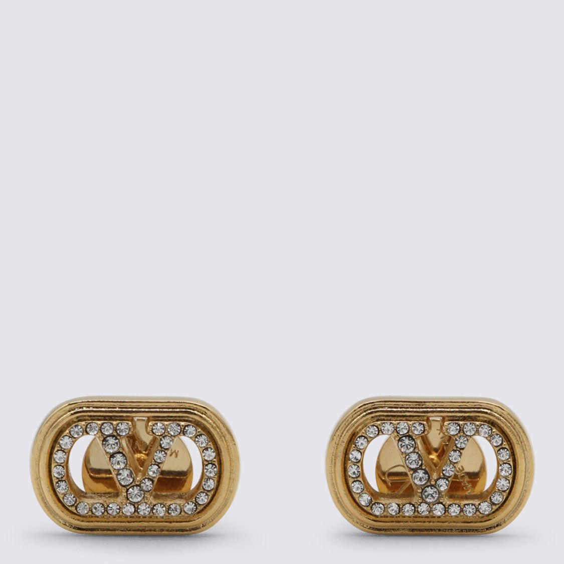 Valentino Garavani Logo Crystal Oval Earrings