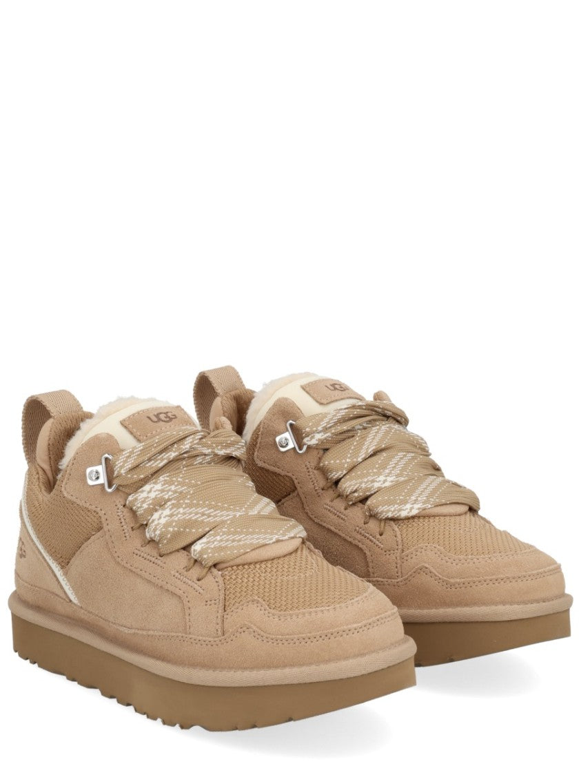Ugg Lowmel Warm Beige Low-Top Padded Collar Sneakers