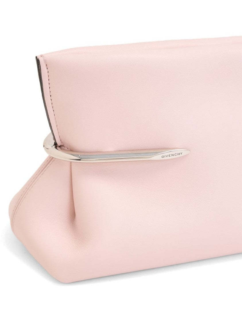Givenchy Rectangular Soft Pink Leather Handbag With Silver Accents